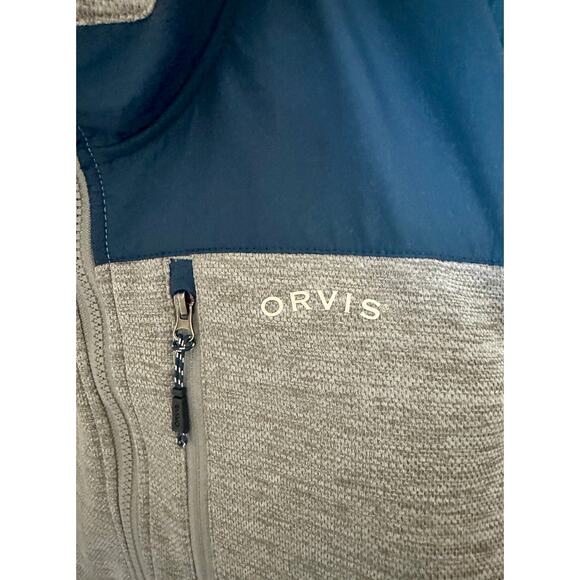 Orvis Men's Bonded Full Zip Jacket in Grey and Blue - XL - Picture 2 of 9